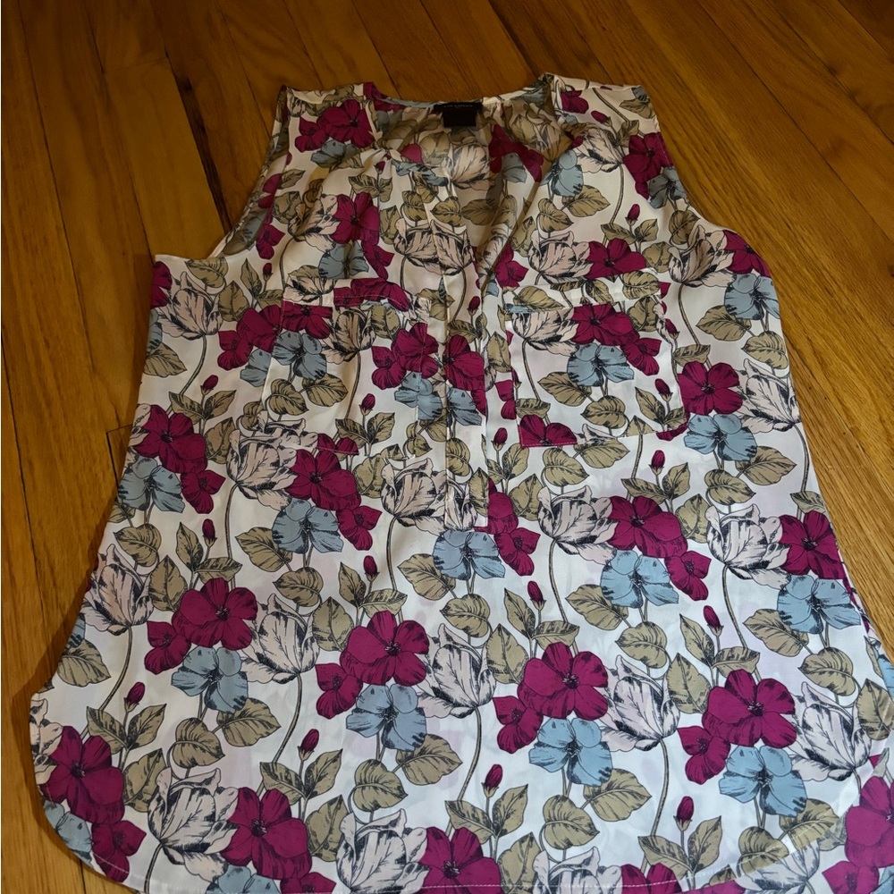 Ann Taylor Floral Blouse - Pink and Blue